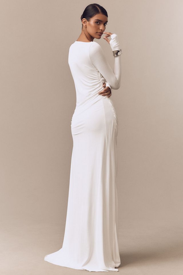 MISHA Glacier Long-Sleeve Ruched Maxi Dress #1