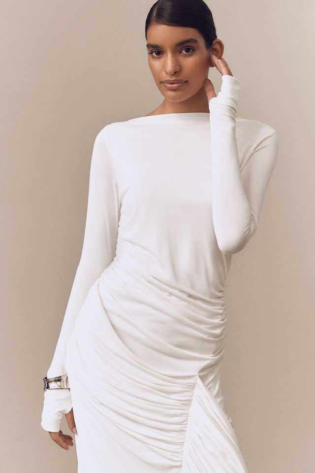 MISHA Glacier Long-Sleeve Ruched Maxi Dress #2