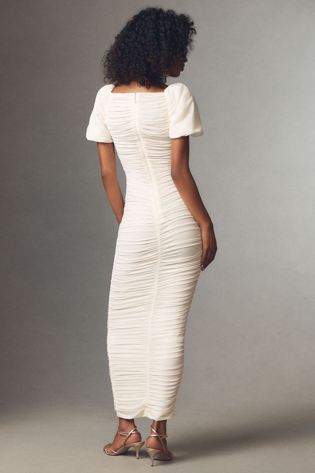Ronny Kobo Lupine Puff-Sleeve Gathered Maxi Dress #1