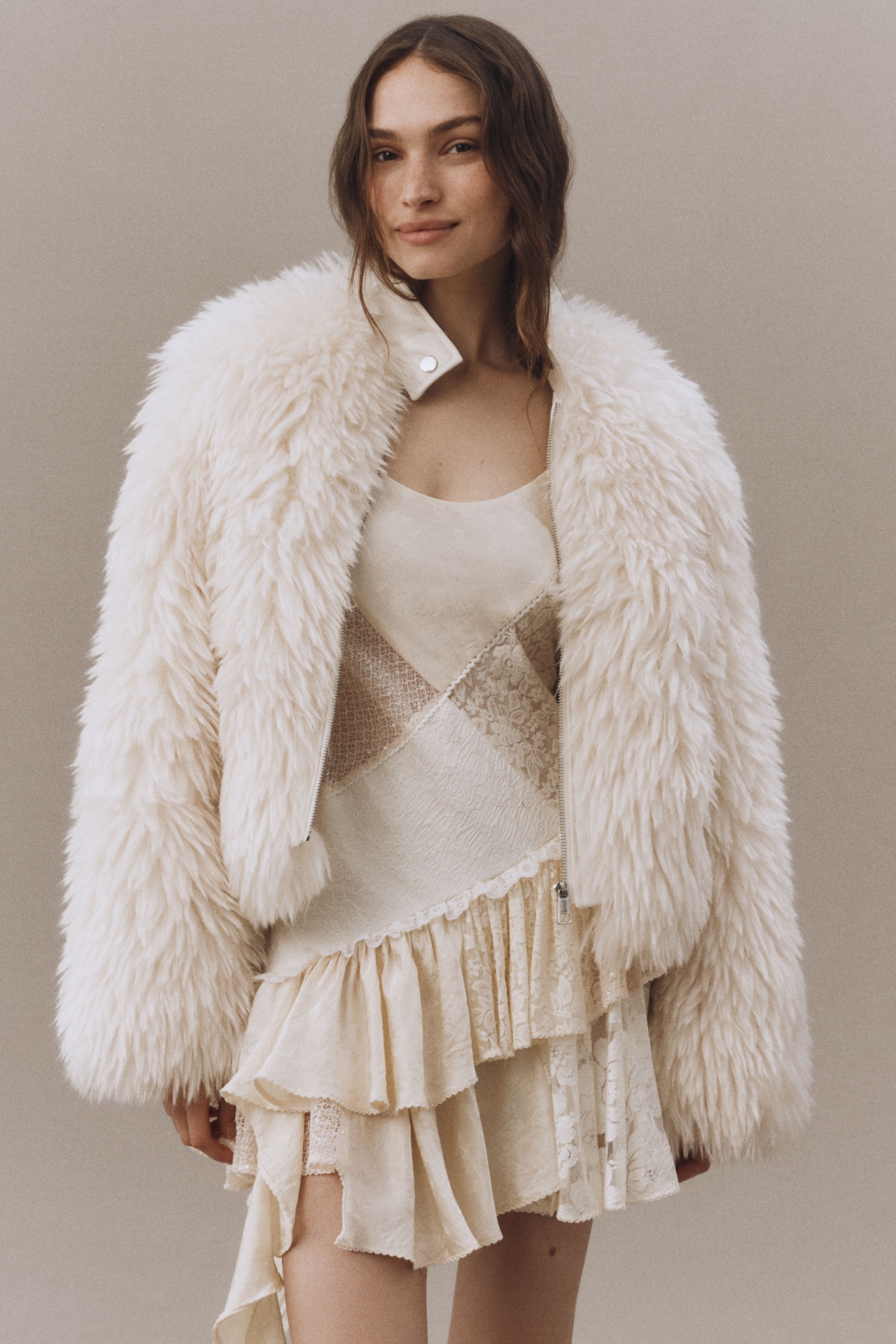 APPARIS Lillet Shag Faux Fur Bomber Jacket