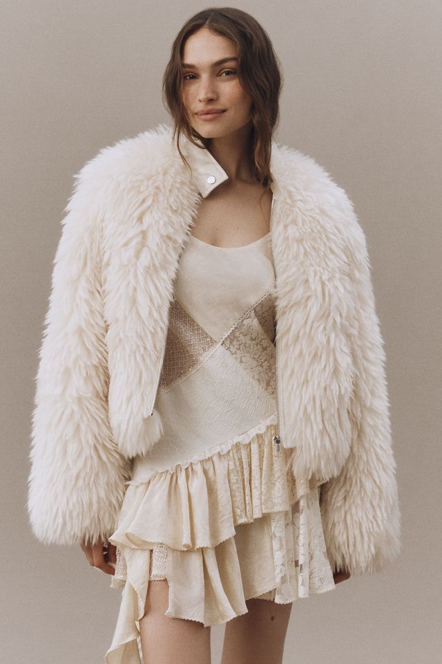 APPARIS Lillet Shag Faux Fur Bomber Jacket #3