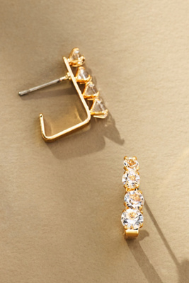 By Anthropologie Triangle Crystal Post Earrings