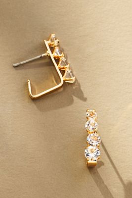 Triangle Crystal Post Earrings