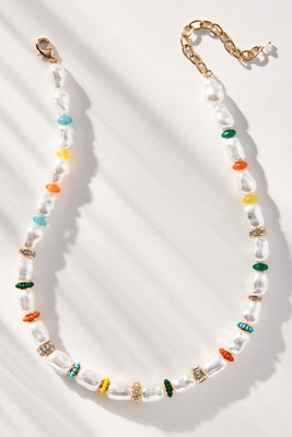 By Anthropologie Multicolor Beaded Pearl Necklace