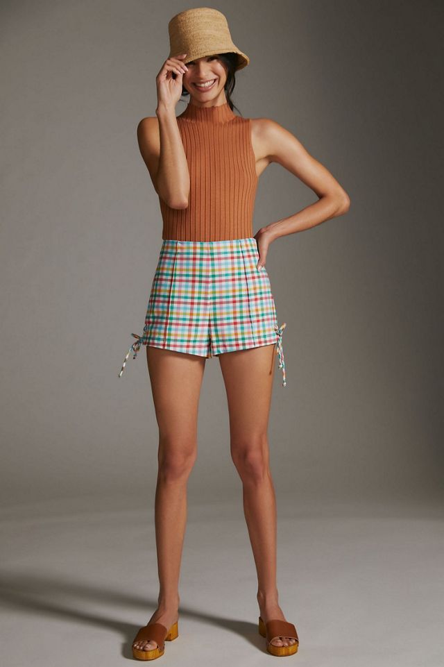 Maeve Gingham Micro Mini Shorts #3