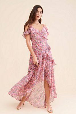 ASTR the Label Ruffle High-Low Maxi Dress