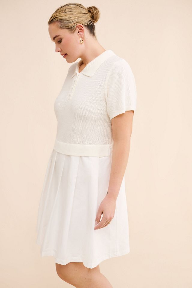 Flat White Twofer Tennis Dress #3