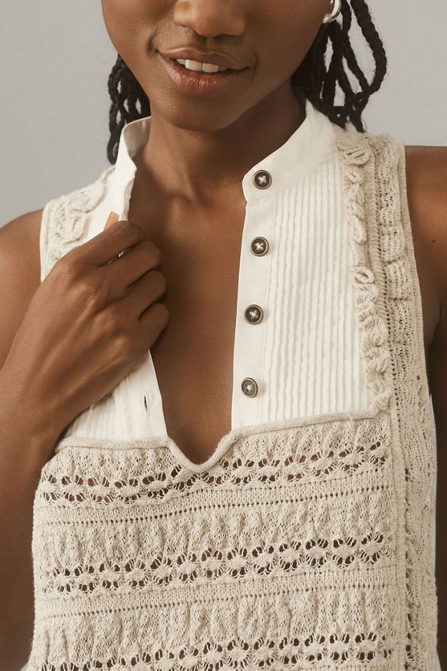Open-Stitch Twofer Sweater Tank #2