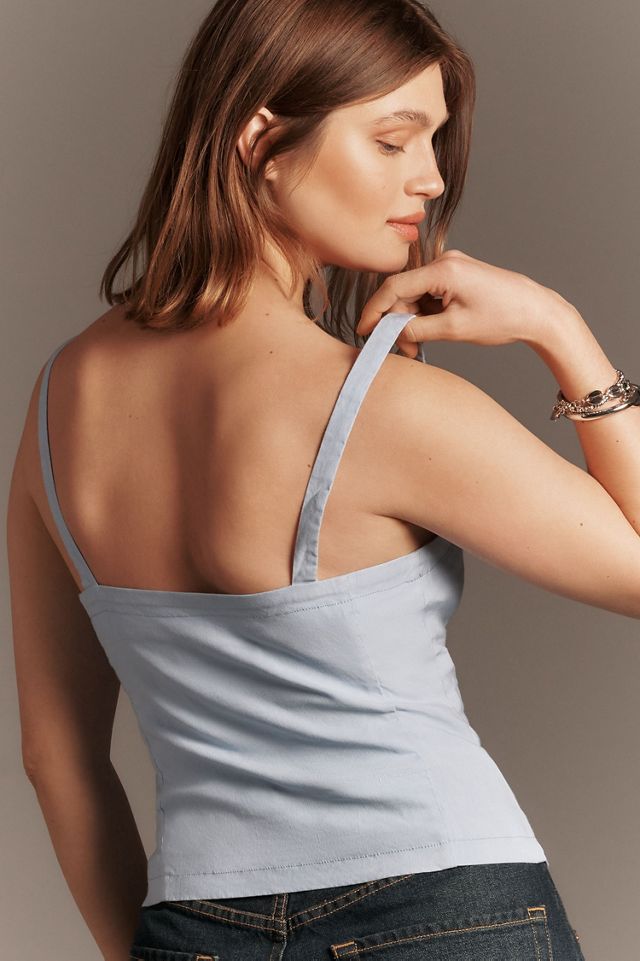 Maeve Sleeveless Straight-Neck Top #1