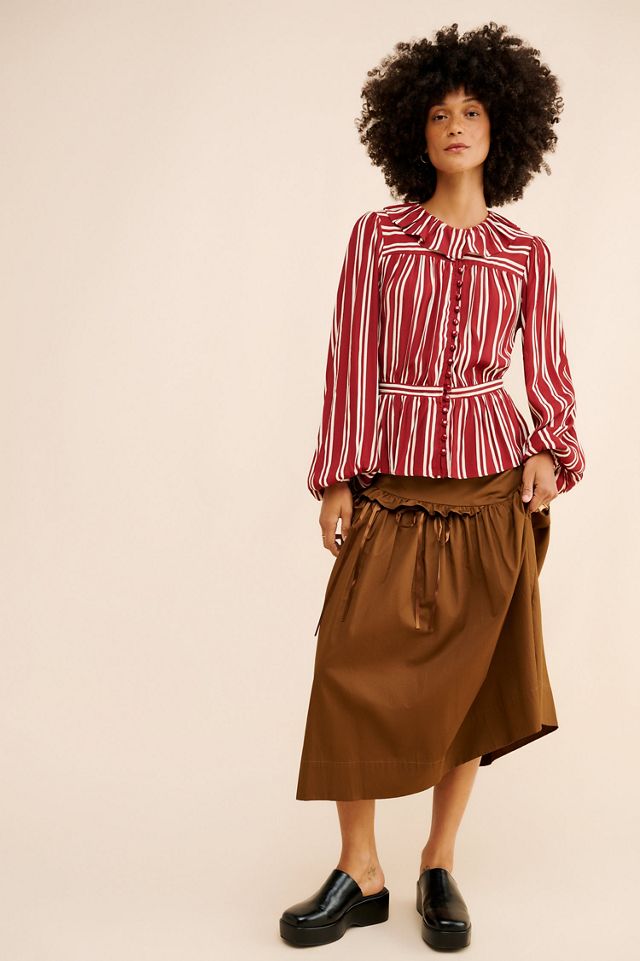 Plenty by Tracy Reese Balloon Sleeve Buttoned Blouse #3