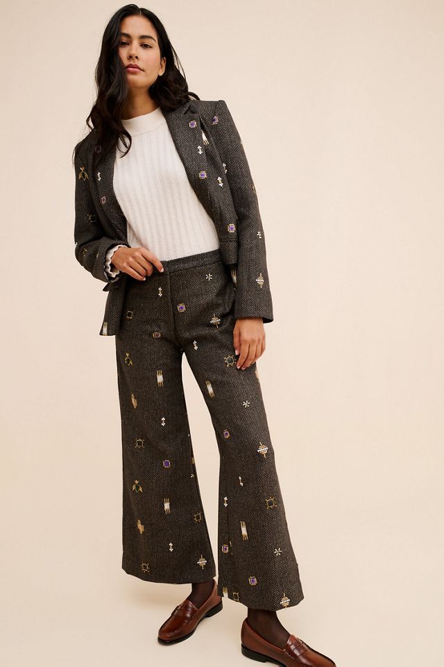Nikita Mhaisalkar Decorated Wool Blend Menswear Pants #3