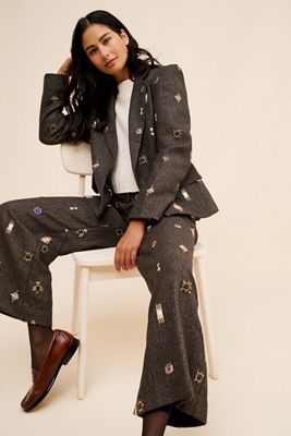 Nikita Mhaisalkar Decorated Wool Blend Menswear Pants