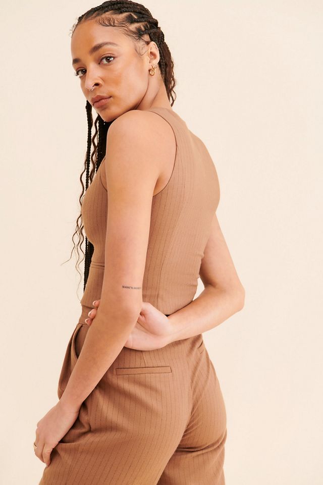 Favorite Daughter Pinstripe Cropped Vest #1