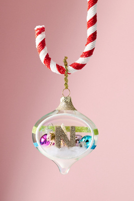 Anthropologie Party Animal Monogram Ornament In Multi