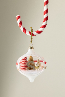 Anthropologie Party Animal Monogram Ornament In Multi