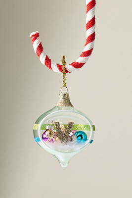 Anthropologie Party Animal Monogram Ornament In Multi