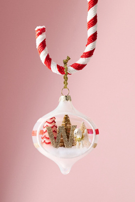 Anthropologie Party Animal Monogram Ornament In Multi