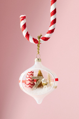 Anthropologie Party Animal Monogram Ornament In Multi