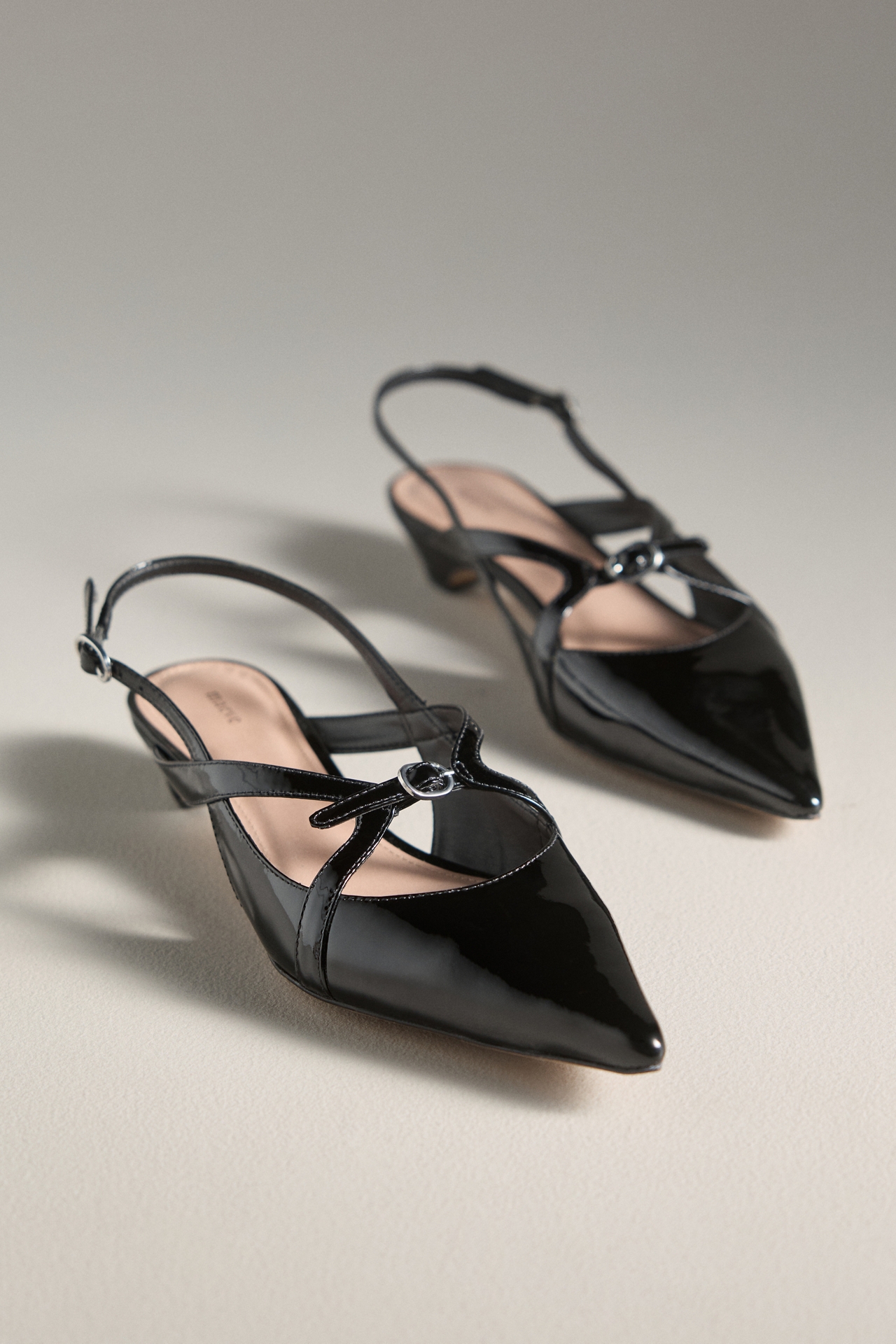 Maeve Buckled Slingback Kitten Heels