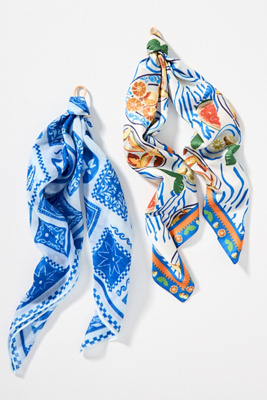 By Anthropologie Bright Icon Hair Scarves, Set Of 2