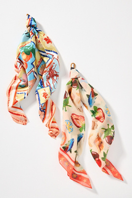 By Anthropologie Bright Icon Hair Scarves, Set Of 2