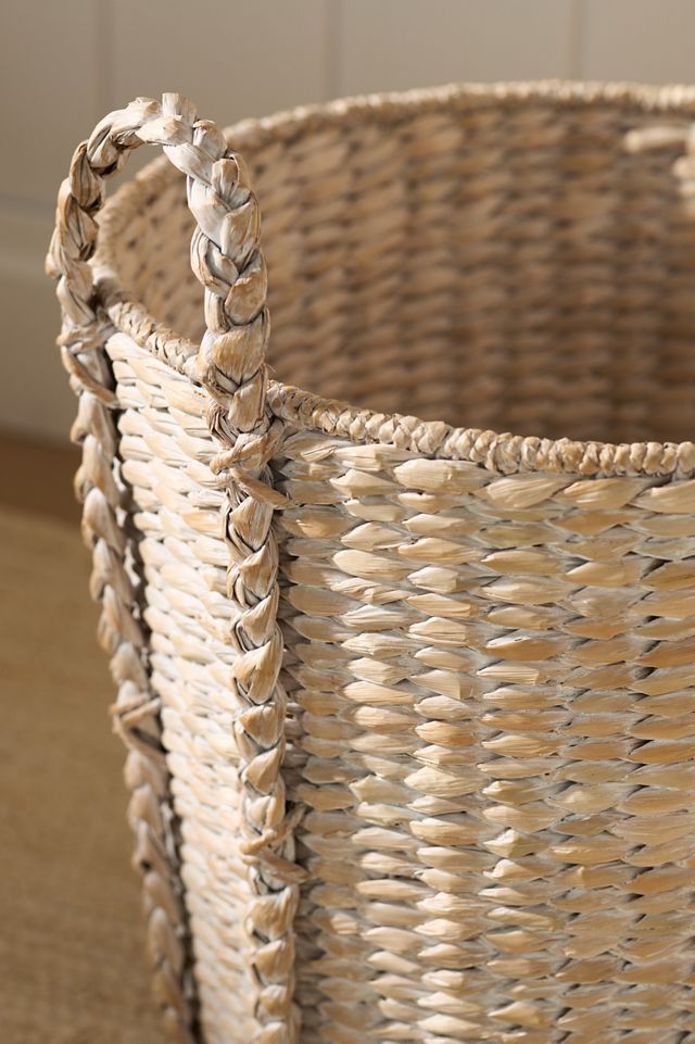 Oversized Whitewash Seagrass Basket #1