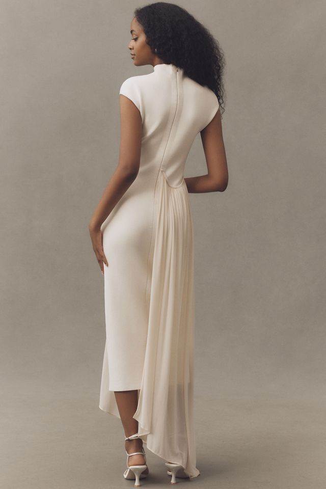 ET OCHS Francis Asymmetric Knit Combo Midi Dress #1