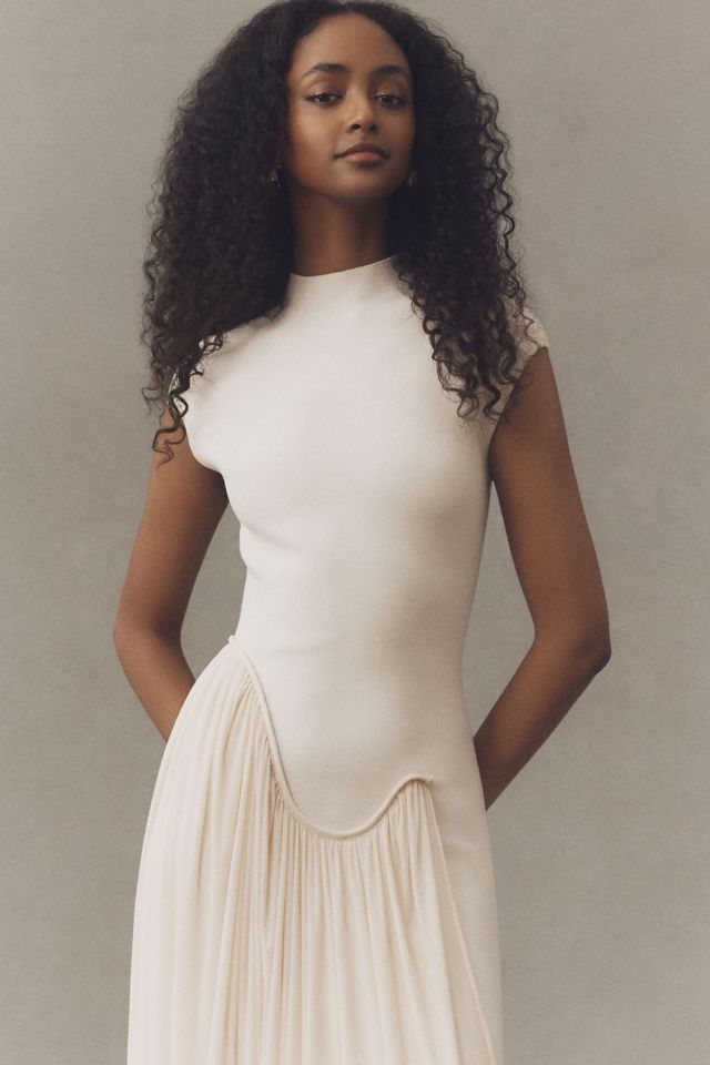 ET OCHS Francis Asymmetric Knit Combo Midi Dress #2