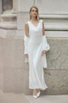 BHLDN Sleeveless Cowl-Neck Bias-Cut A-Line Midi Dress