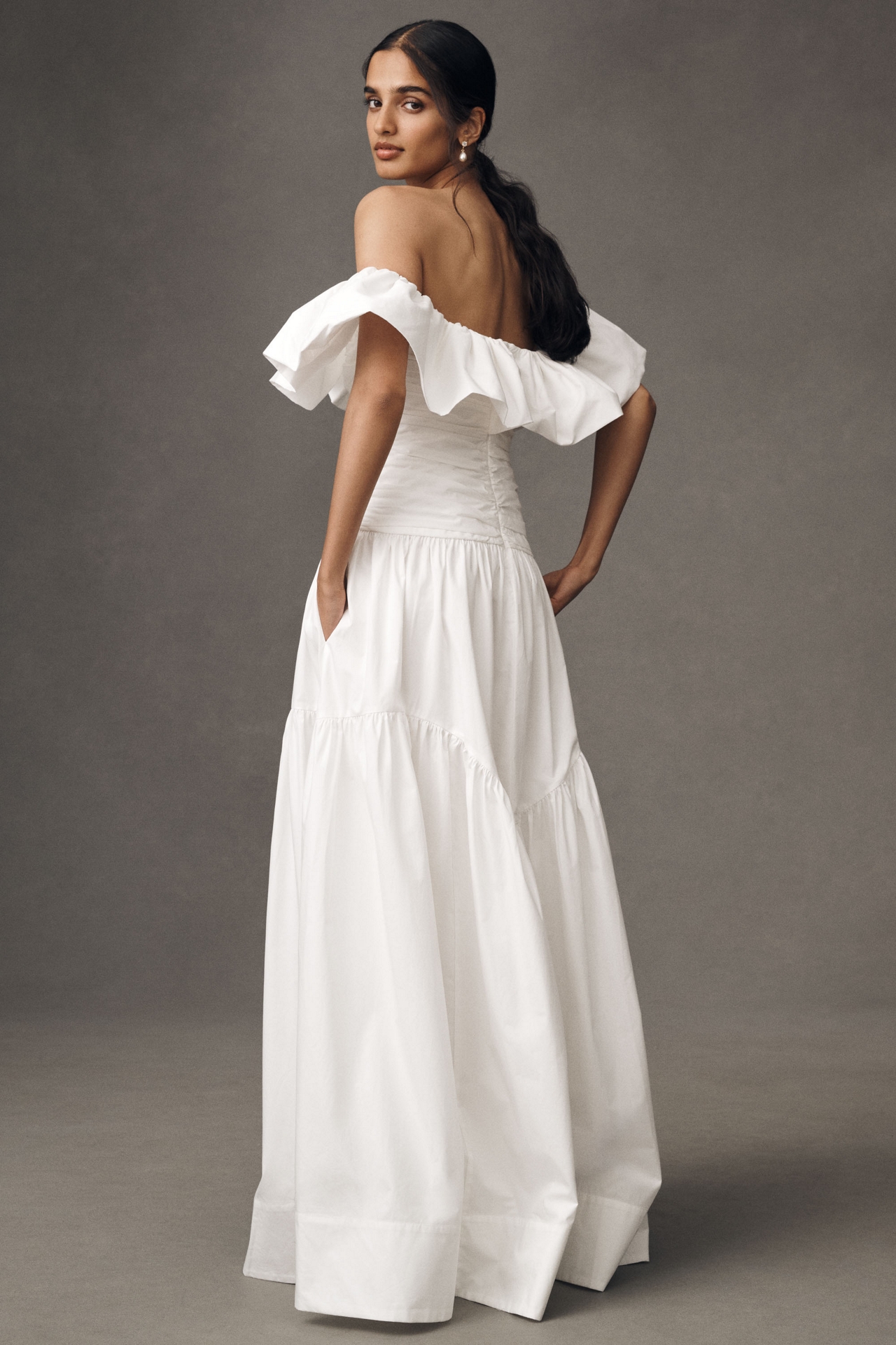 Shona Joy Maiori Off-The-Shoulder Ruched Maxi Dress