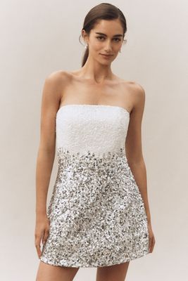Retrofete Katalina Strapless Ombre Sequin Mini Dress