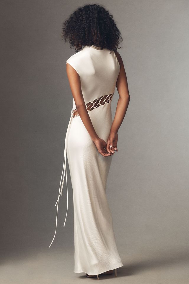 Shona Joy Huxley Cowl-Neck Lace-Up Maxi Dress #5