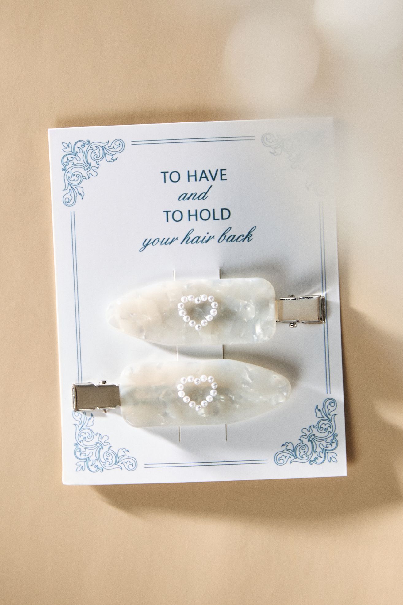 To Have and To Hold Your Hair Back Crease-Free Clips, Set of 2 - White, Standard, One Size
