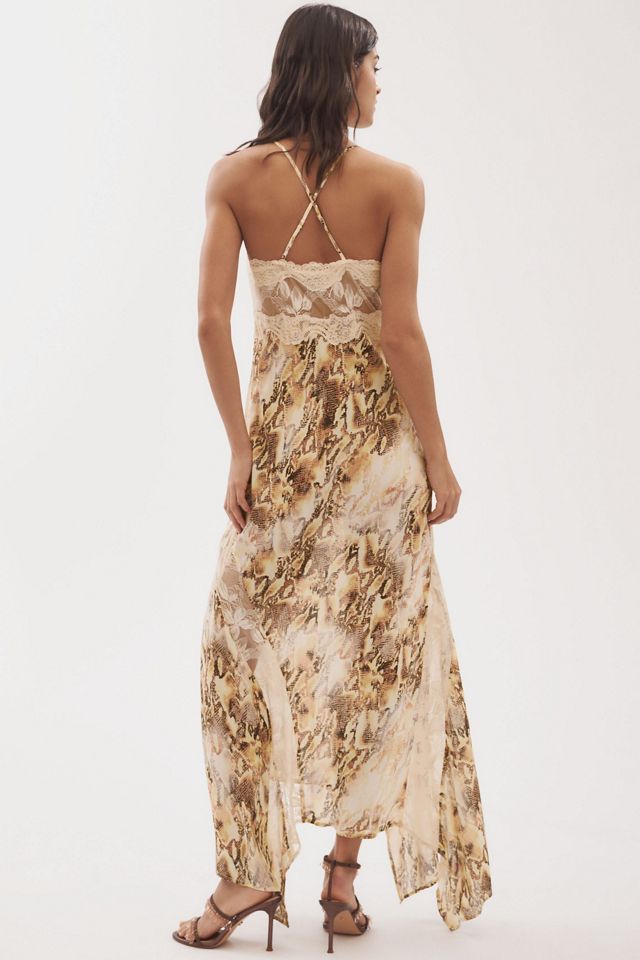 AFRM Vince Lace-Trim Asymmetric Slip Maxi Dress #1