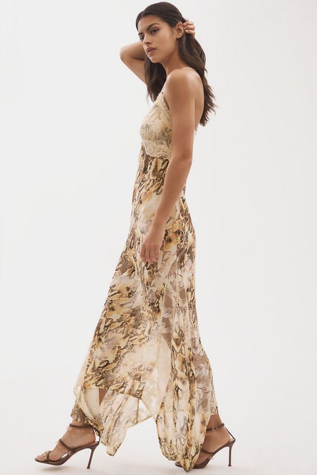 AFRM Vince Lace-Trim Asymmetric Slip Maxi Dress #3