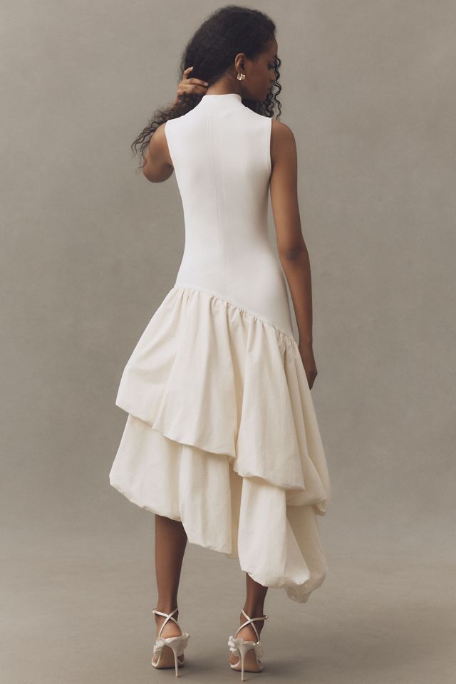 AMUR Eleonora Asymmetric Tiered Midi Dress #1