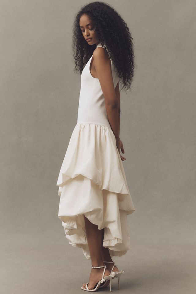 AMUR Eleonora Asymmetric Tiered Midi Dress #3