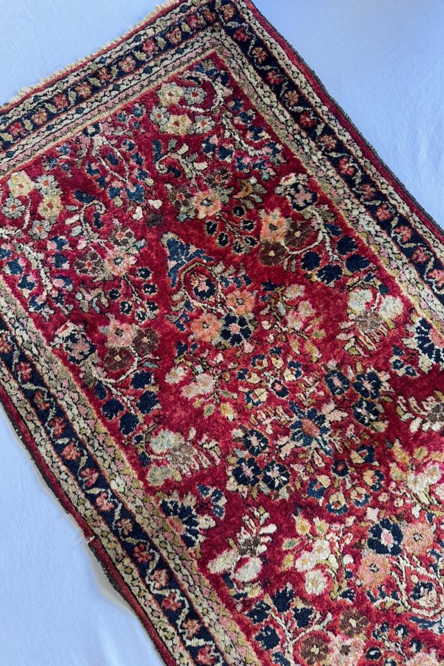 Blue Parakeet Rugs Antique Persian Sarouk Rug No. 2685 #4