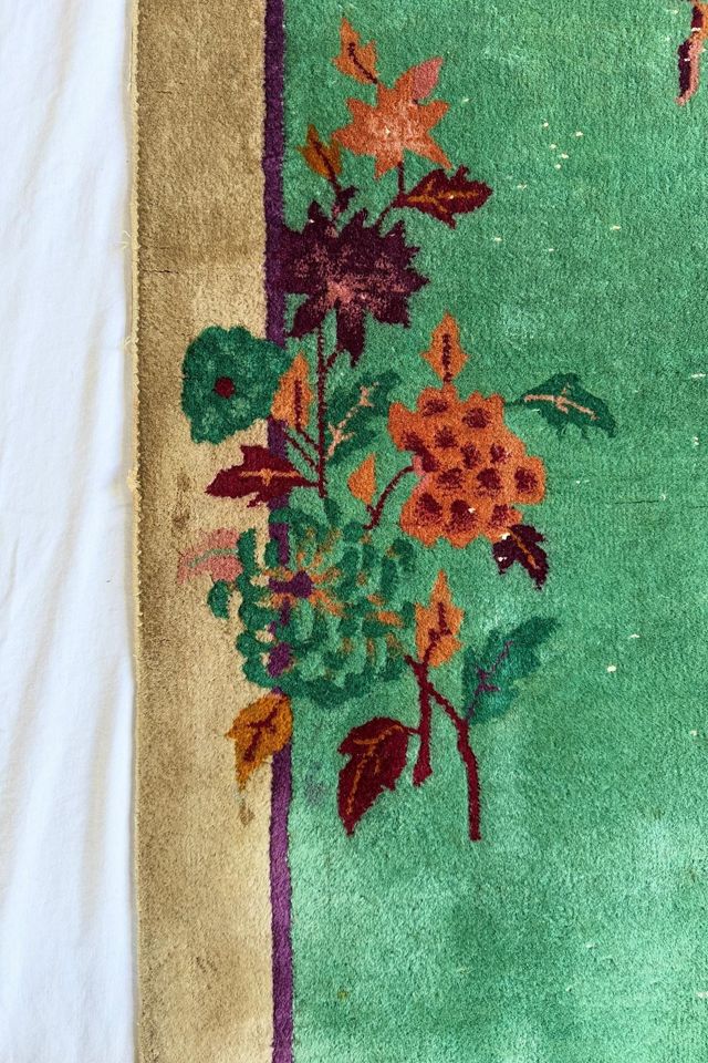 Blue Parakeet Rugs Antique Art Deco Chinese Rug No. 2697 #1