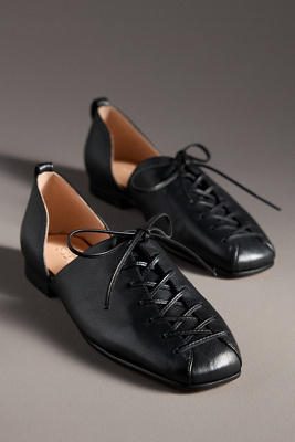 Silent D Palkie Lace-front Flats In Black