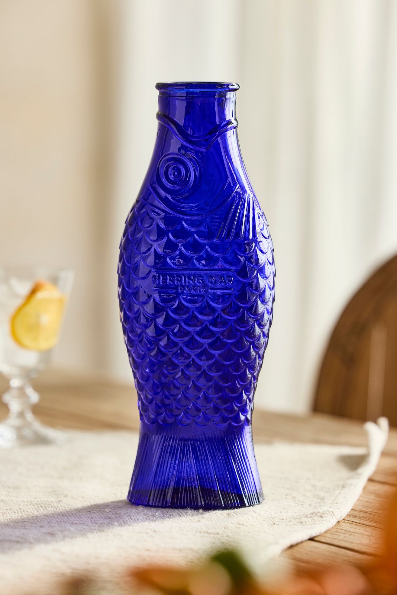 Fish Glass Pitcher - Sapphire, Standard, One Size