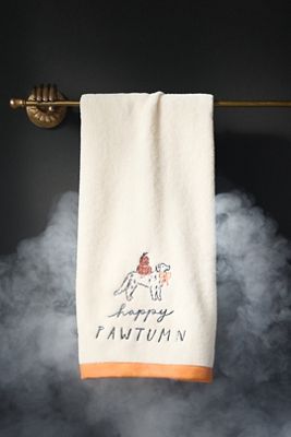 Krissy Mast Happy Pawtumn Cotton Hand Towel