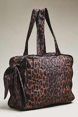 Damson Madder Quilted Leopard Tote In Brown