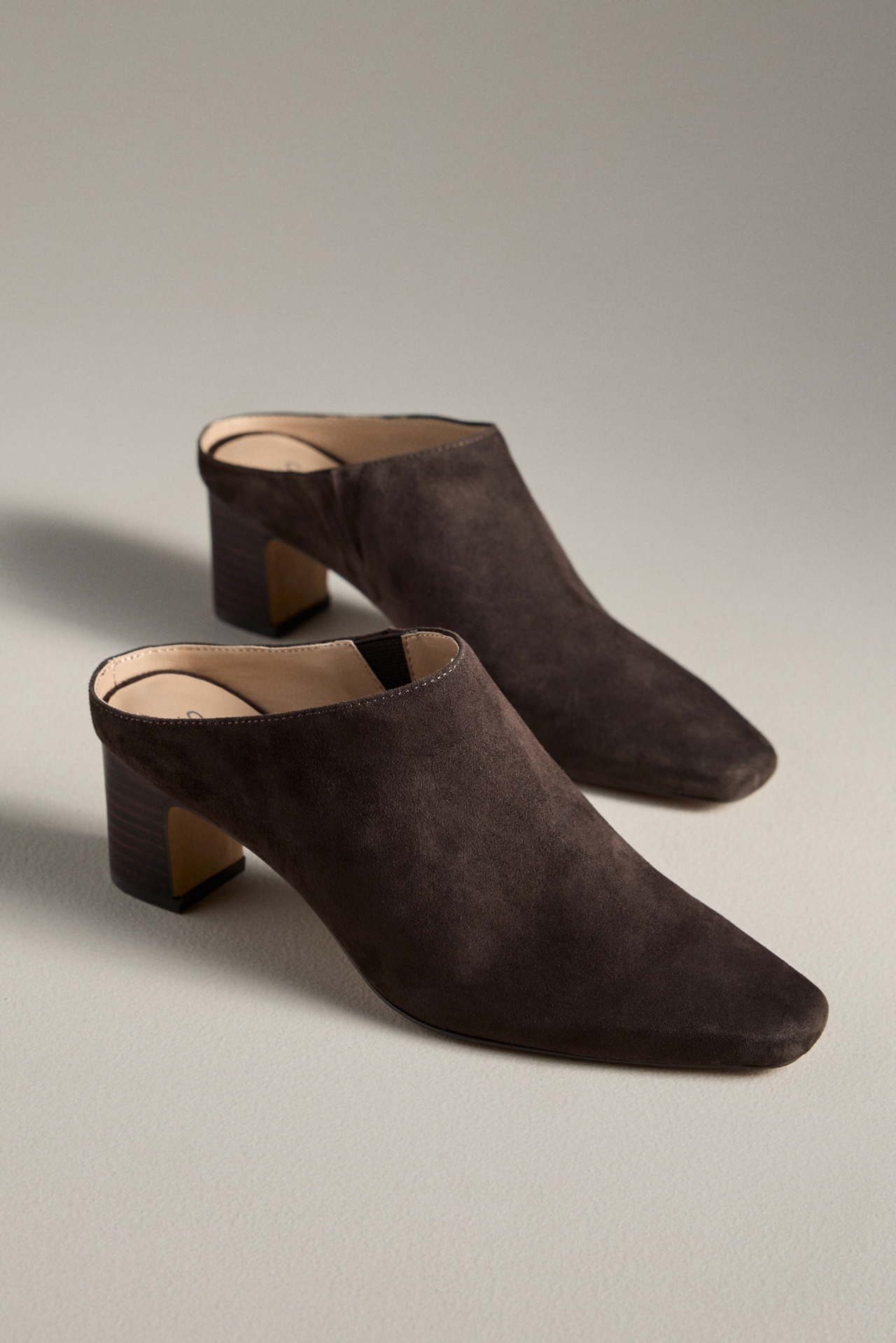 Silent D Sharpies Suede Pointed-Toe Block-Heel Mules