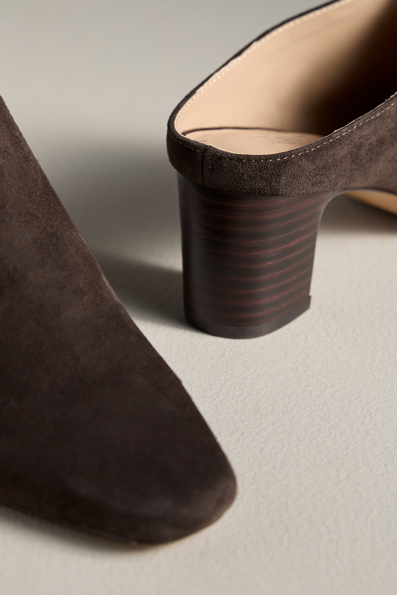 Silent D Sharpies Suede Pointed-Toe Block-Heel Mules