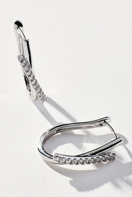 By Anthropologie Pavé Sculptural U-shaped Hoop Earrings