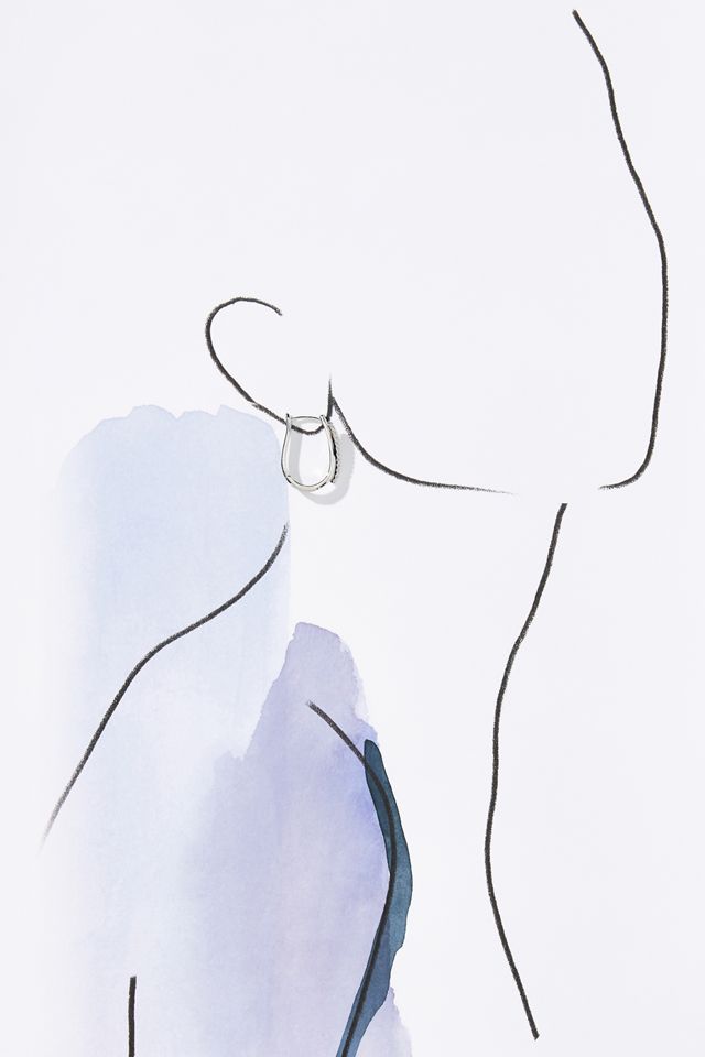 Pavé Sculptural U-Shaped Hoop Earrings #2