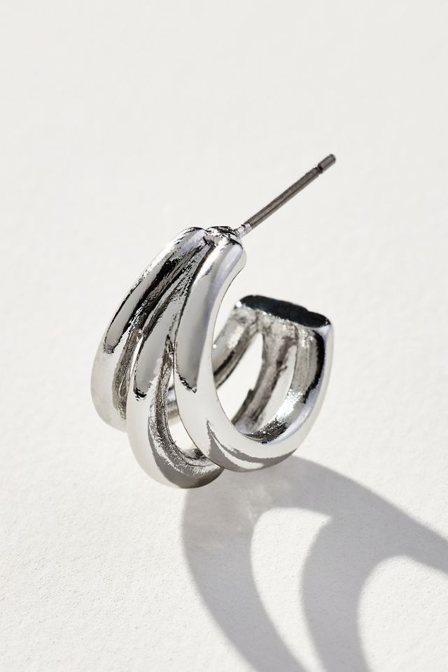 Triple Huggie Hoop Earrings #1