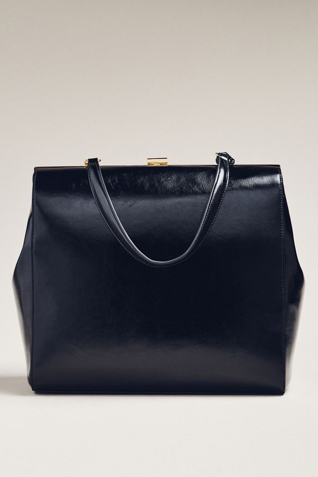 Faux-Leather Square Clutch