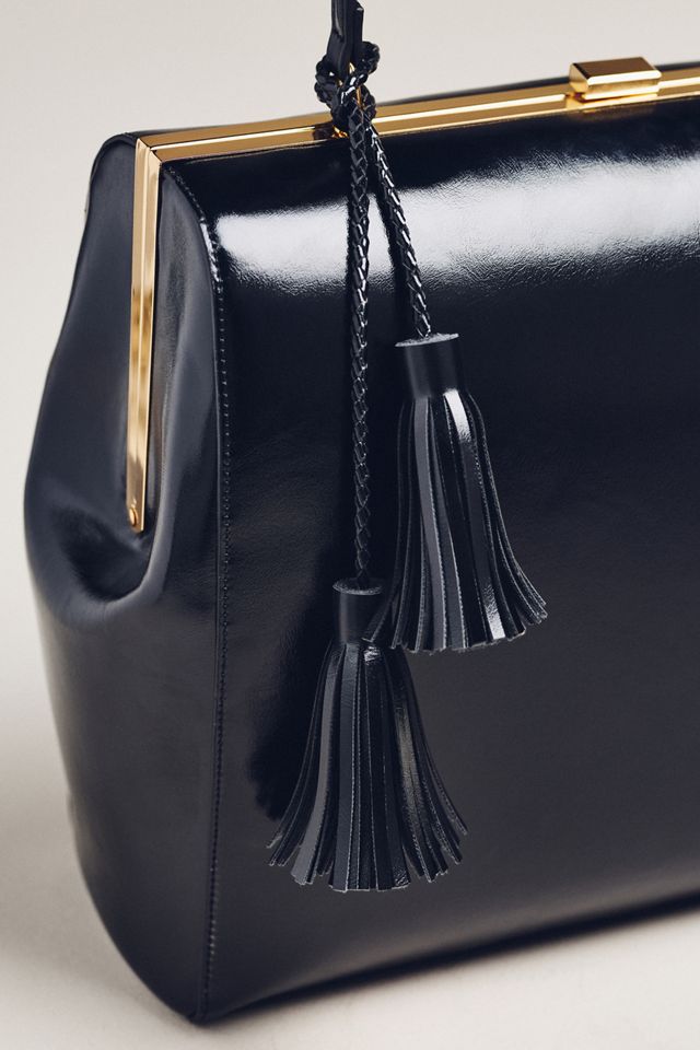 Faux-Leather Square Clutch